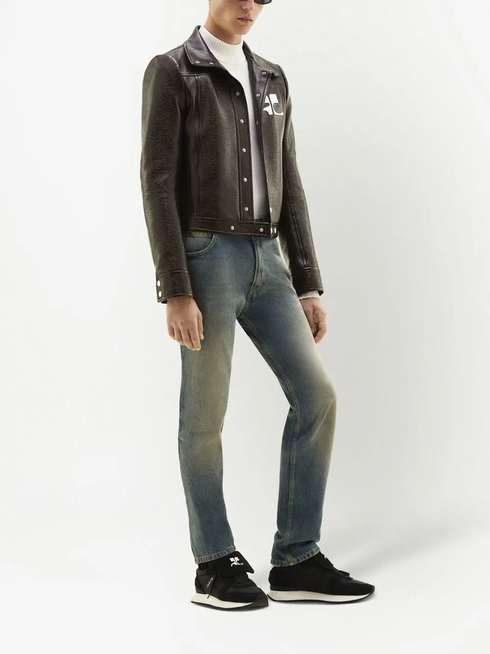 Blouson de vinilo marrón