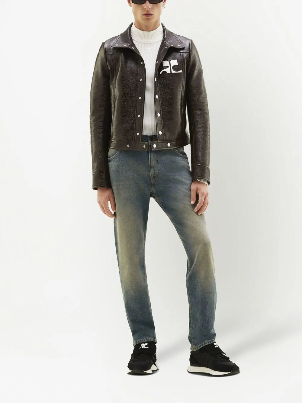 Blouson de vinilo marrón