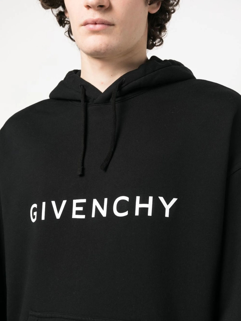 Image of Archétype Black Hoodie by Givenchy for Men - Season Spring-Summer 2024 - Model View 4