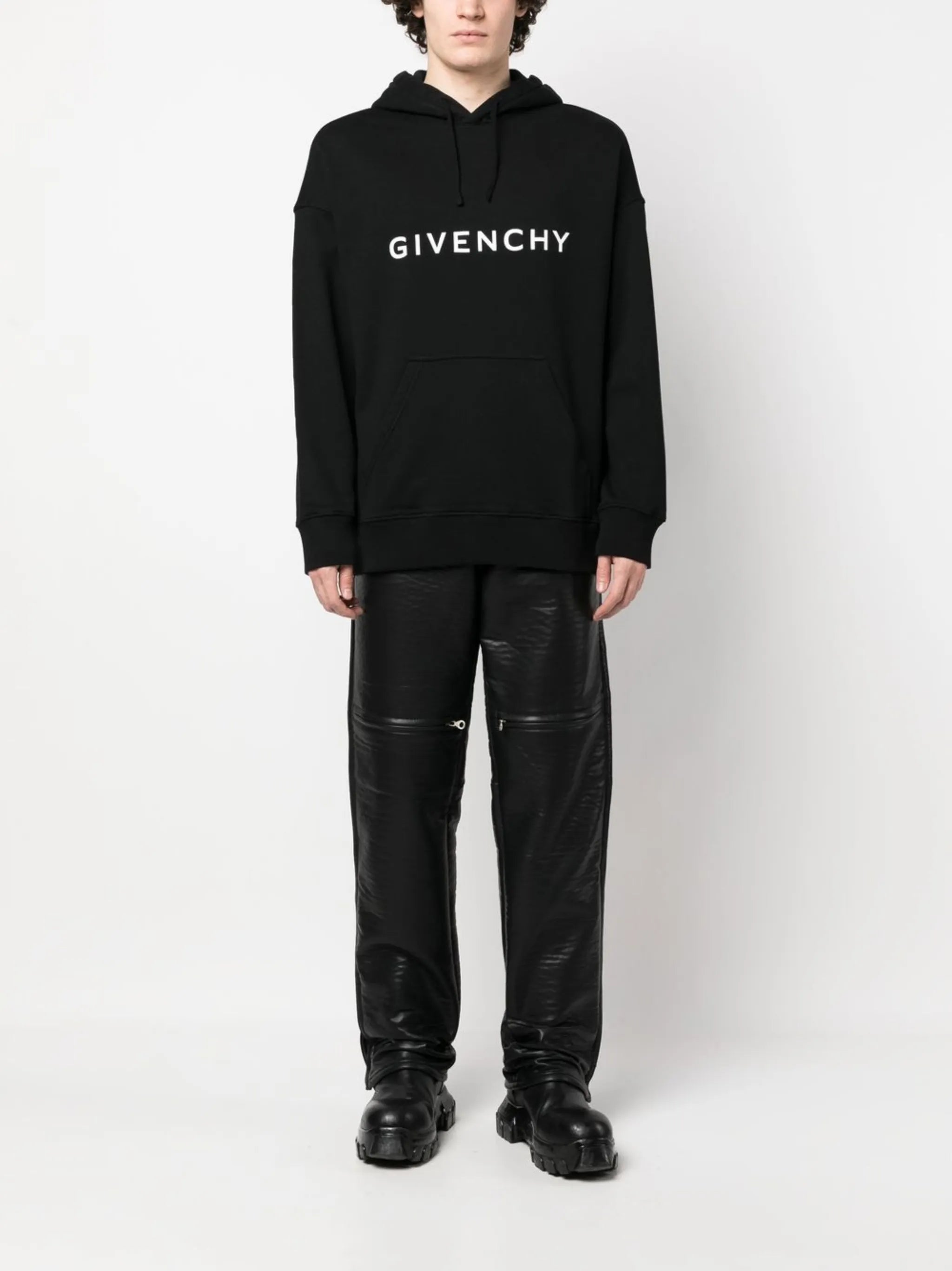 Image of Archétype Black Hoodie by Givenchy for Men - Season Spring-Summer 2024 - Model View 1