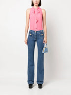 Moschino, Sleeveless Pink Shirt, Women's Luxury Fashion, Designer Clothing, High-End Apparel