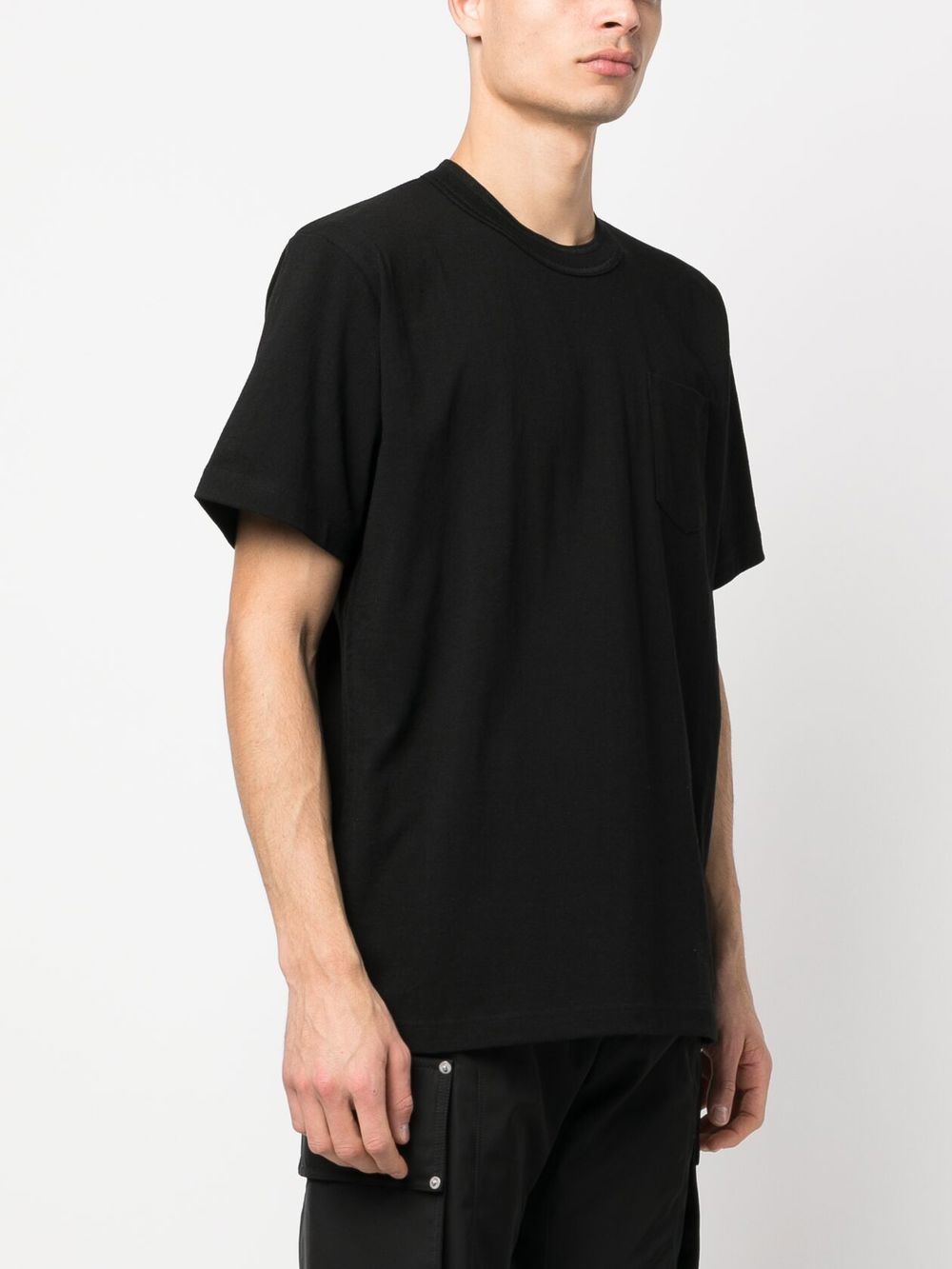 Sacai, black zip t-shirt, luxury t-shirt, men's designer t-shirt, high-end fashion