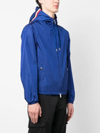 Moncler jacket, Grimpeurs collection, nylon outerwear, blue jacket, adjustable hood