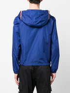 Moncler jacket, Grimpeurs collection, nylon outerwear, blue jacket, adjustable hood