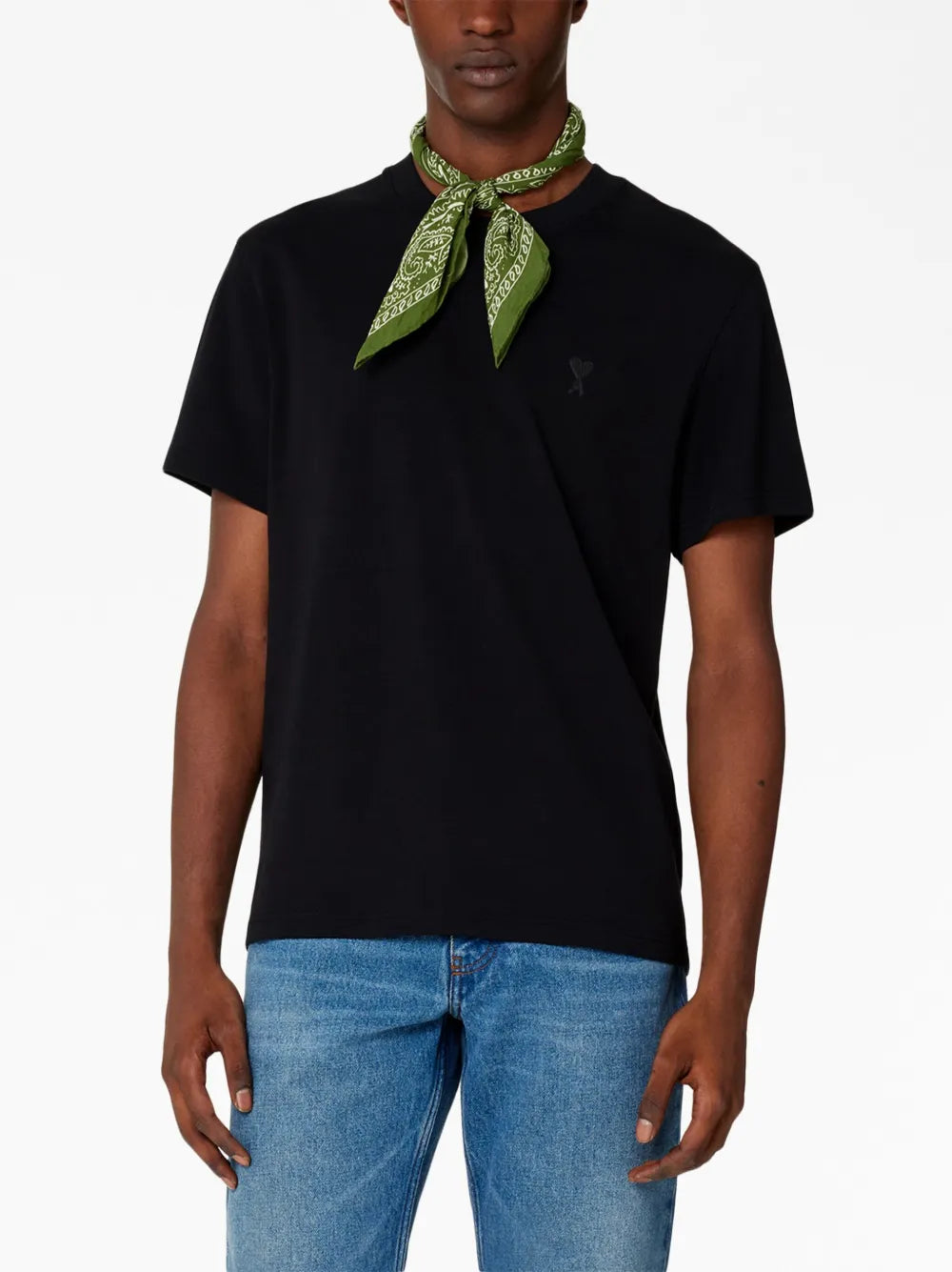 AMI Paris, Black T-Shirt Ami de Coeur, Unisex T-Shirt, Luxury Ready-to-Wear, Designer T-Shirt