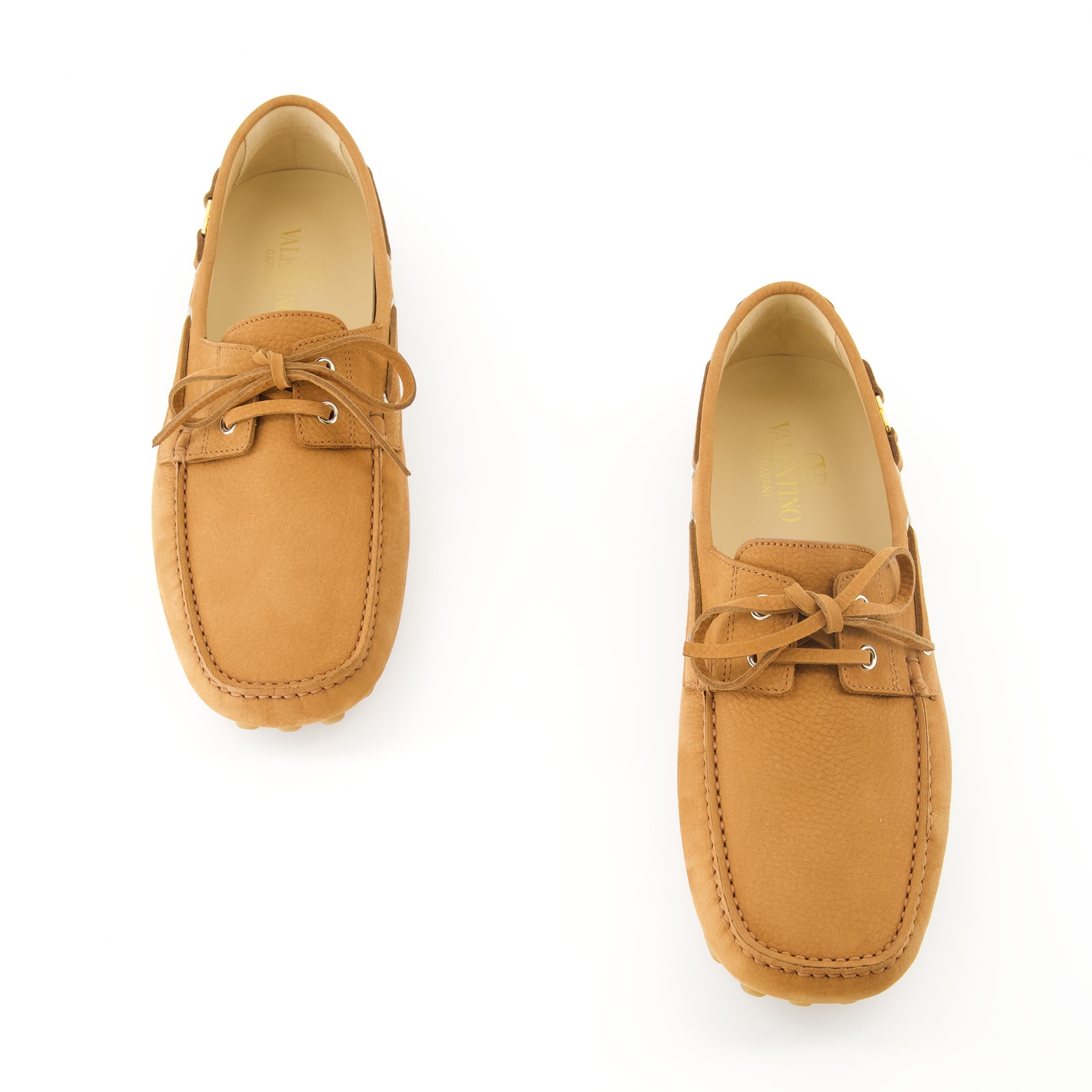 driver moccasins, VLogo Signature, buffalo leather shoes, brown moccasins, rubber sole footwear