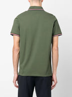 Polo shirt, khaki polo, Moncler, luxury men’s wear, elegant casual wear