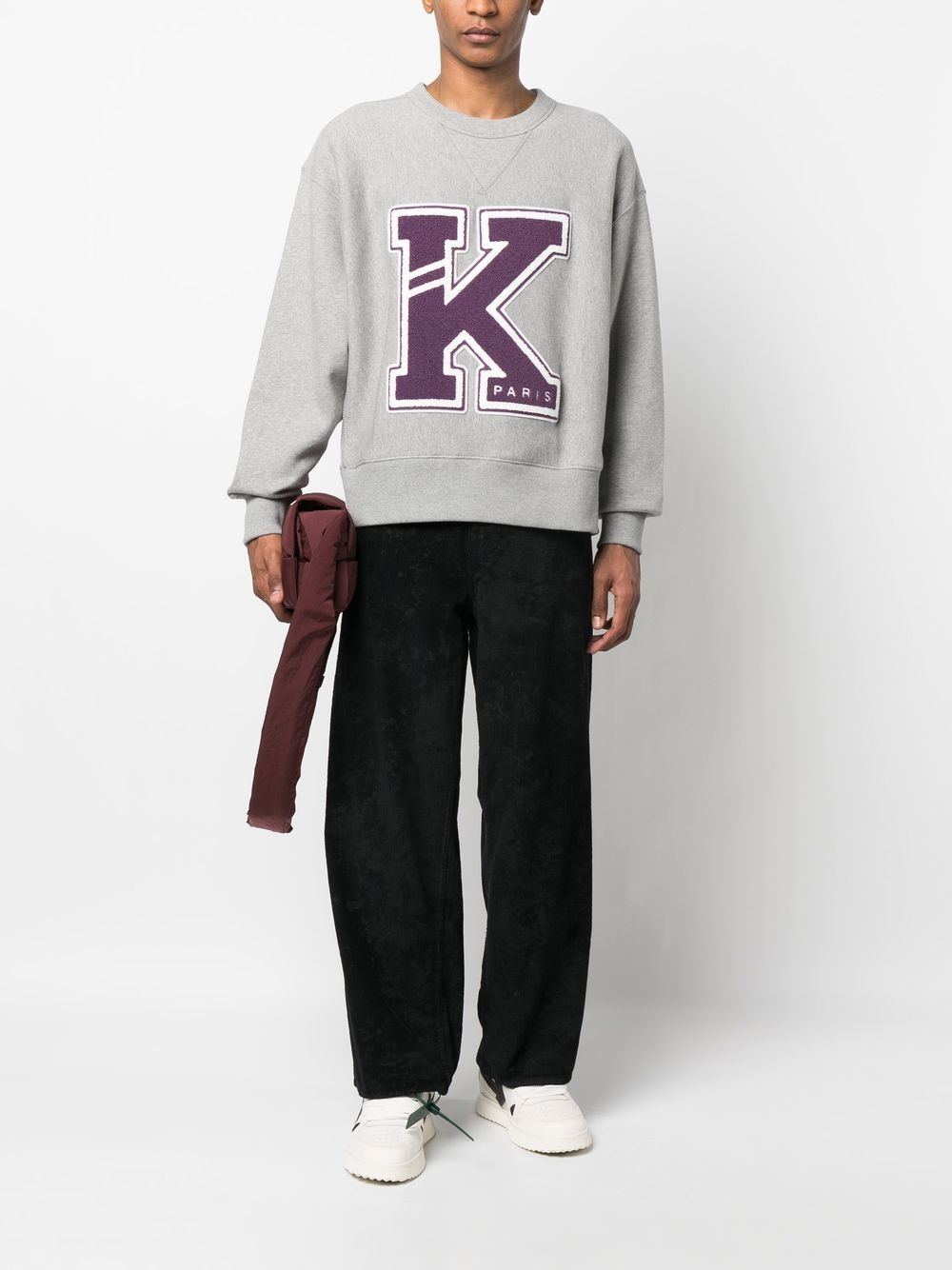 Kenzo, Grey Varsity Sweatshirt, Men's luxury sweatshirt, Designer casual wear, Exclusive men's fashion