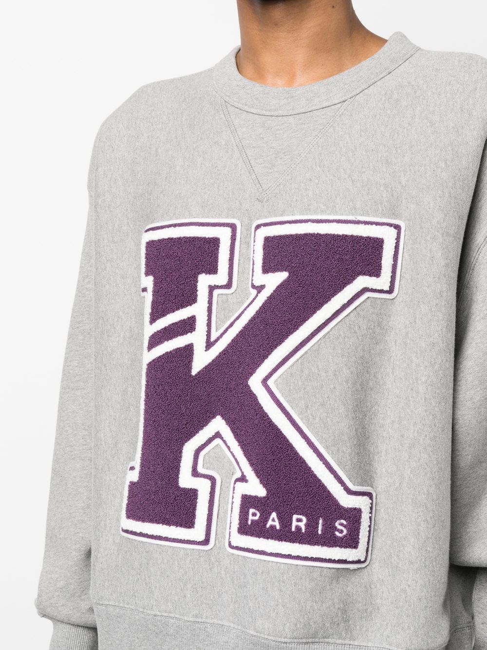 Kenzo, Grey Varsity Sweatshirt, Men's luxury sweatshirt, Designer casual wear, Exclusive men's fashion