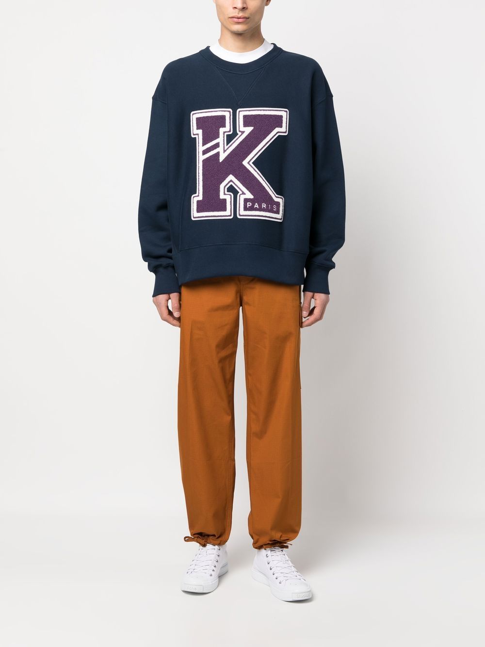 Kenzo Blue Varsity Sweatshirt, luxury men's fashion, high-end casual wear, men's designer sweatshirt, Kenzo luxury clothing