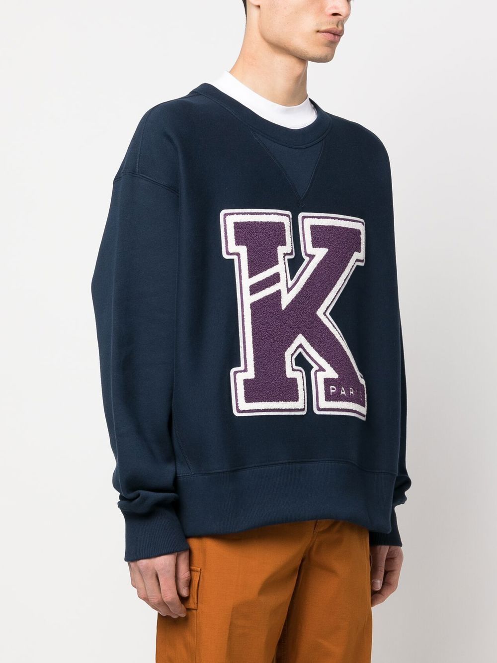 Kenzo Blue Varsity Sweatshirt, luxury men's fashion, high-end casual wear, men's designer sweatshirt, Kenzo luxury clothing