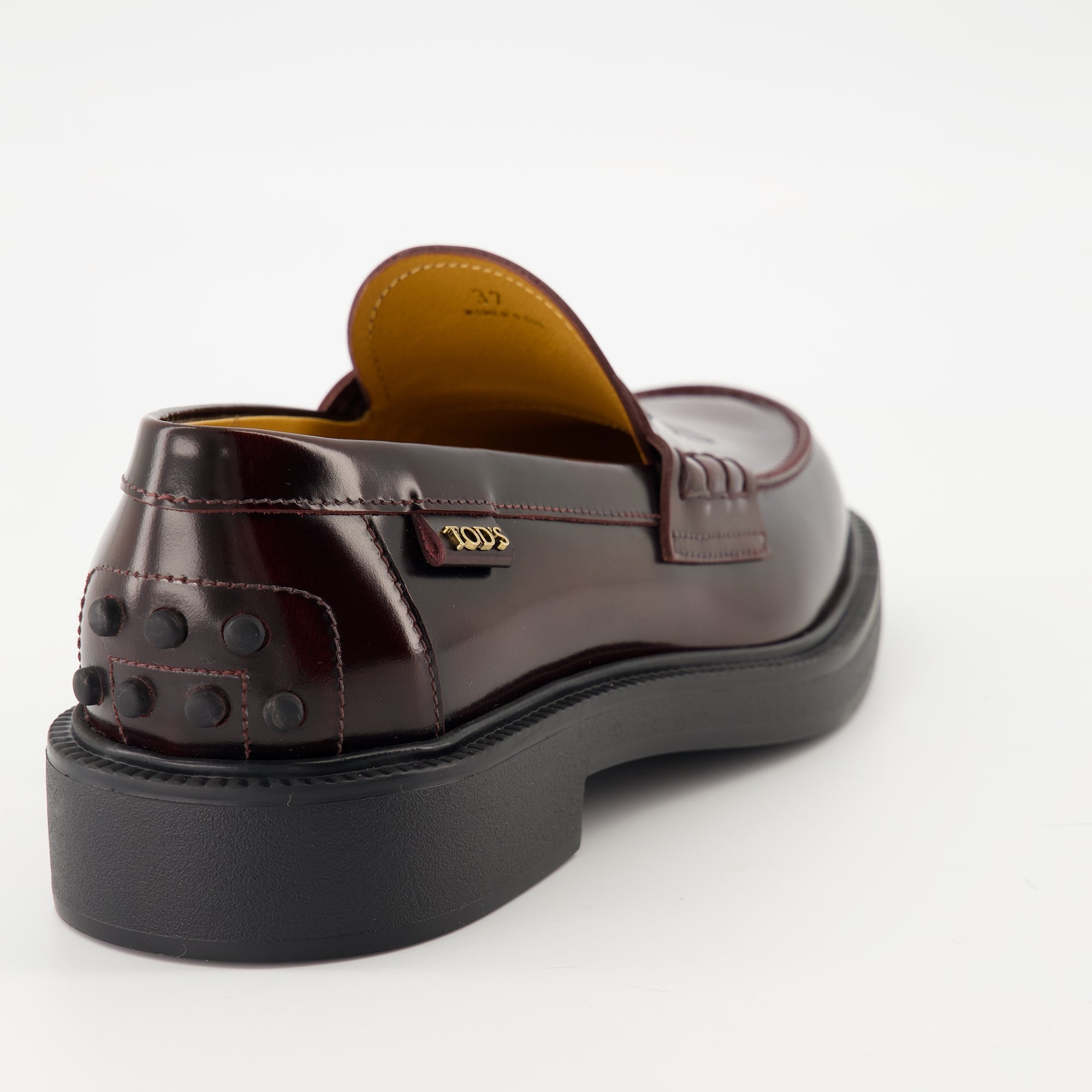 tods black leather loafers tods women 15494524830076