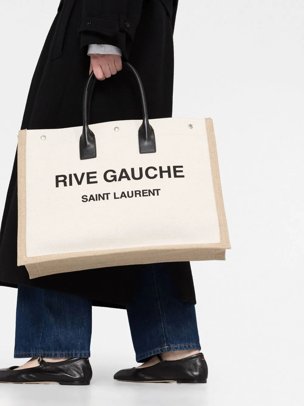 Rive Gauche Tote, Canvas Tote Bag, Beige Designer Bag, Luxury Accessories, Saint Laurent