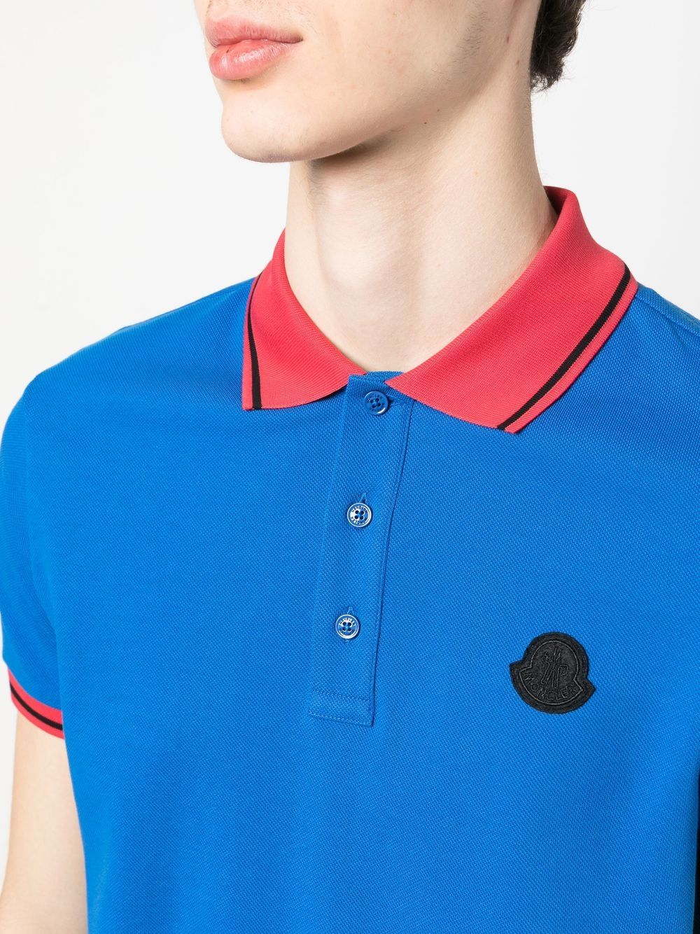 Moncler, tricolor polo, luxury men's polo, designer polo shirt, premium men's fashion