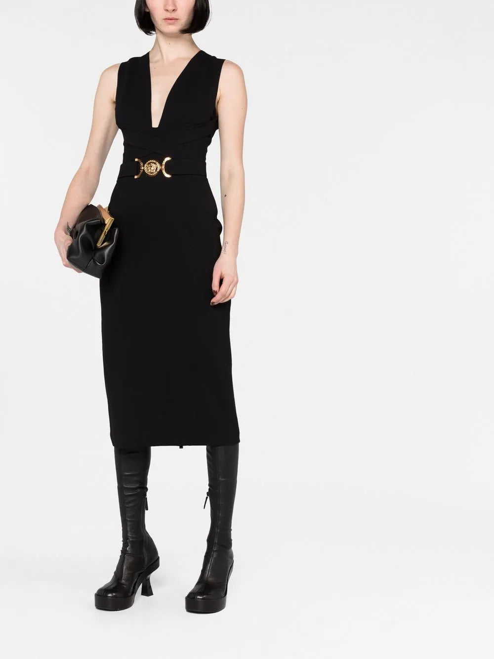 green emerald velvet dress Medusa 95 Long Dress - Versace - Women