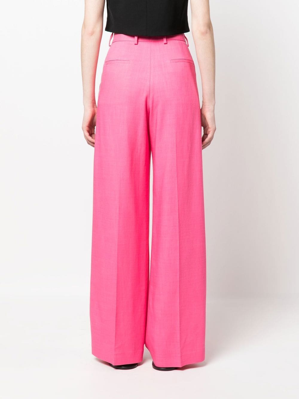 MSGM, Pink Viscose Trousers, Women's Luxury Pants, Straight-Leg Trousers, Elegant Women's Trousers