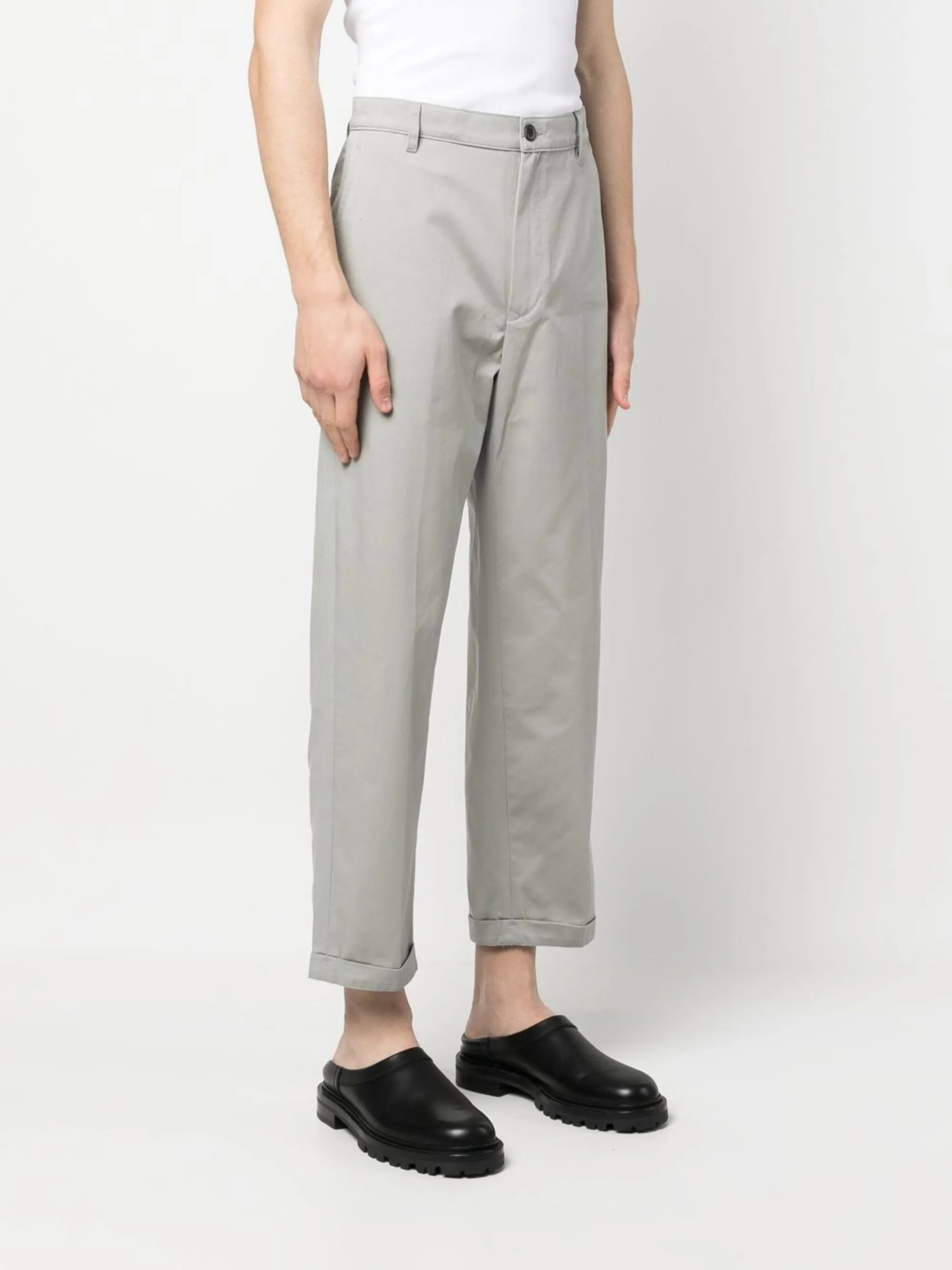 Image of Grey Chino Pants by Kenzo for Women - Season Spring-Summer 2023 - Model View 2