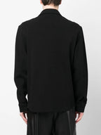 Saint Laurent, Black Cotton Shirt, Men's Luxury Shirt, Piqué Fabric Shirt, Elegant Men's Wear