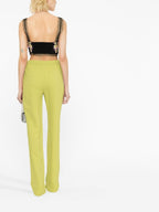 Versace bustier, silk bustier, luxury women's clothing, Medusa motif, orchid design