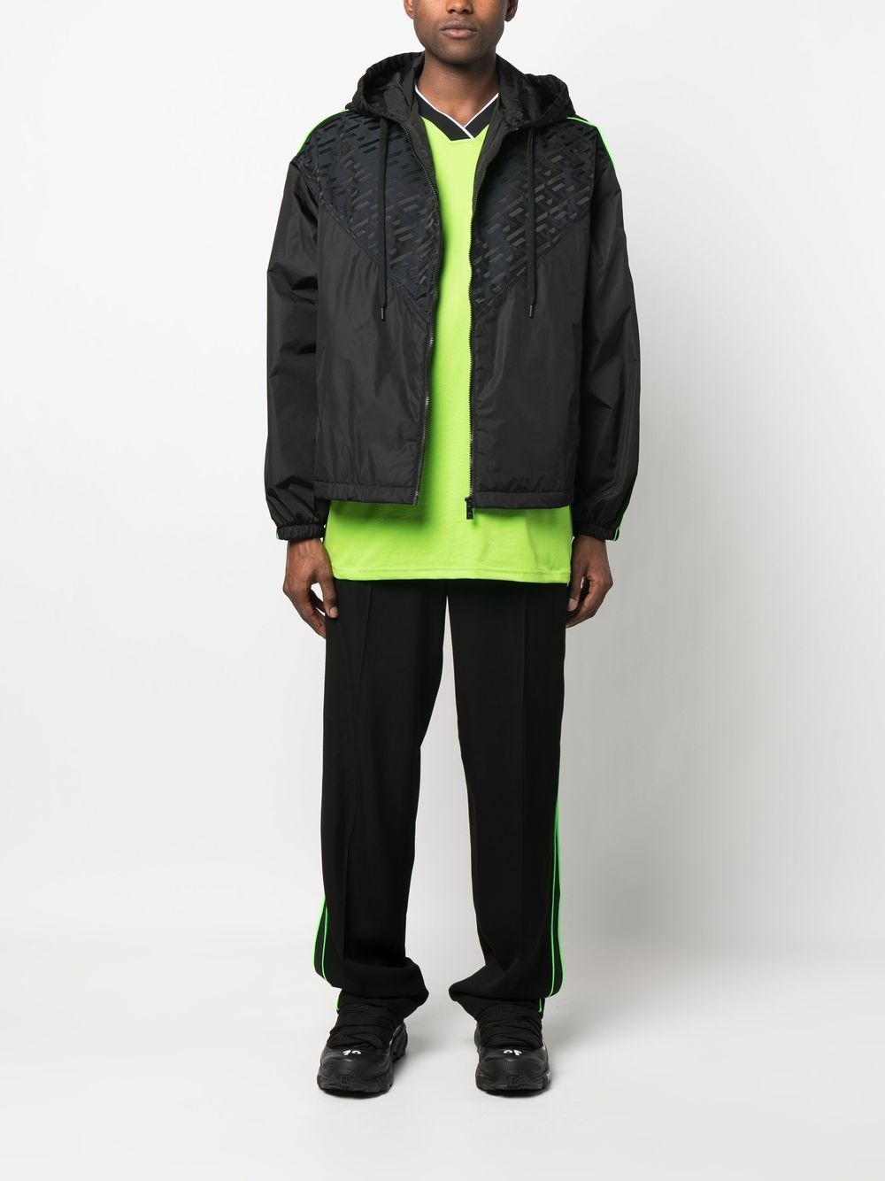 Versace windbreaker, luxury men's outerwear, Greca pattern jacket, designer windbreaker, men's fashion Versace