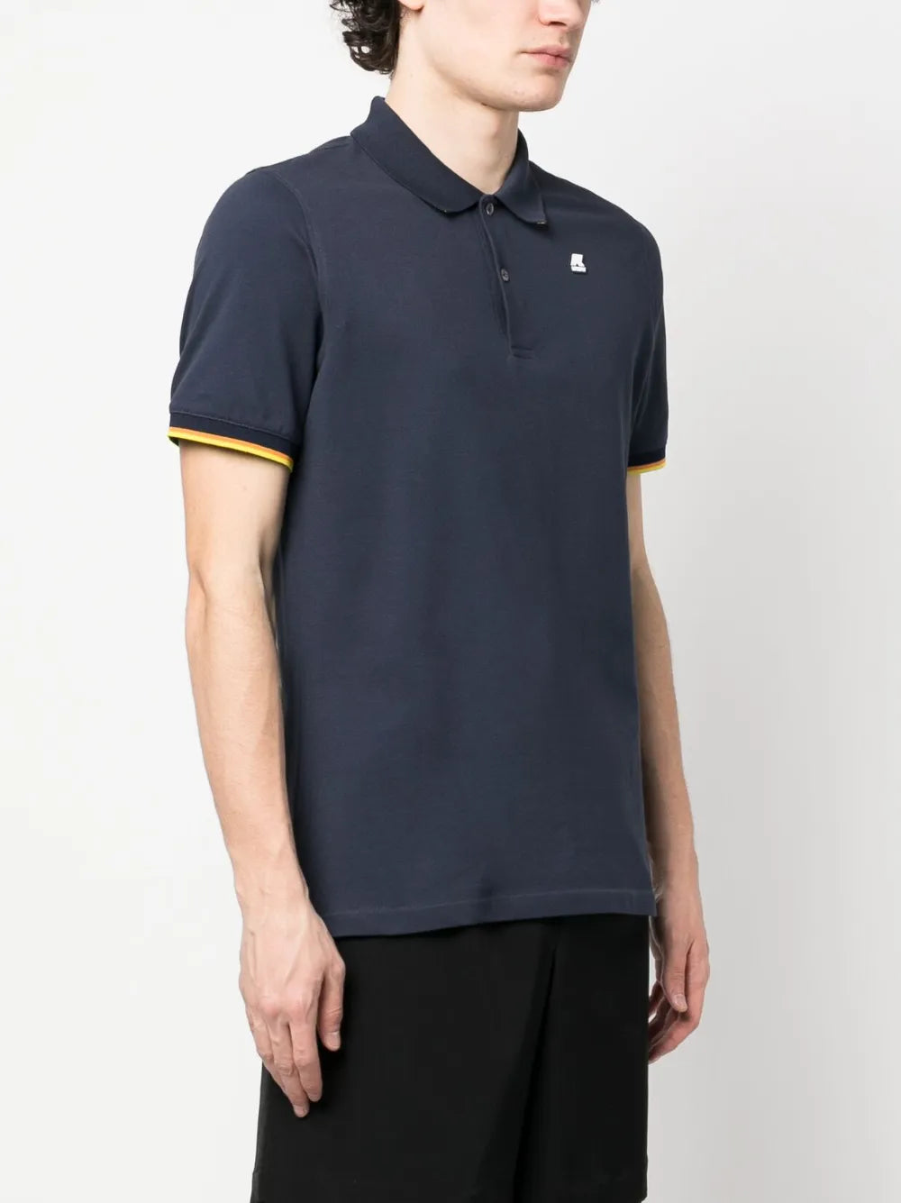 Image of Dark Blue Polo Shirt Vincent by K-Way for Men - Season Spring-Summer 2024 - Detail View 1
