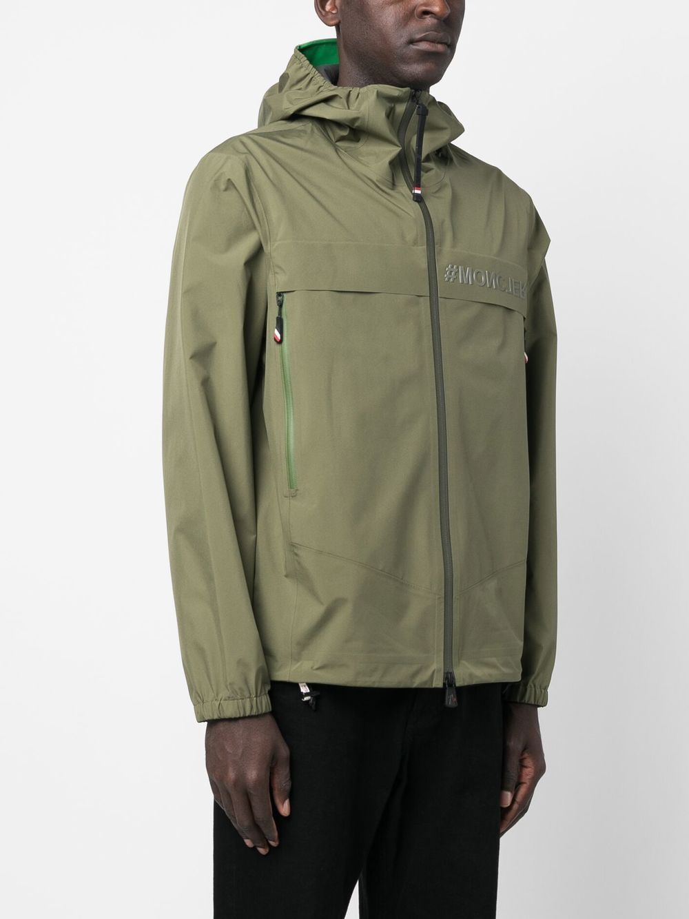 Moncler Grenoble, khaki green jacket, luxury outerwear, men's fashion, high-end jacket