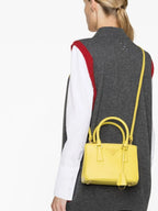 Image of Yellow Saffiano Galleria Bag by Prada for Women - Season Spring-Summer 2023 - Detail View 1