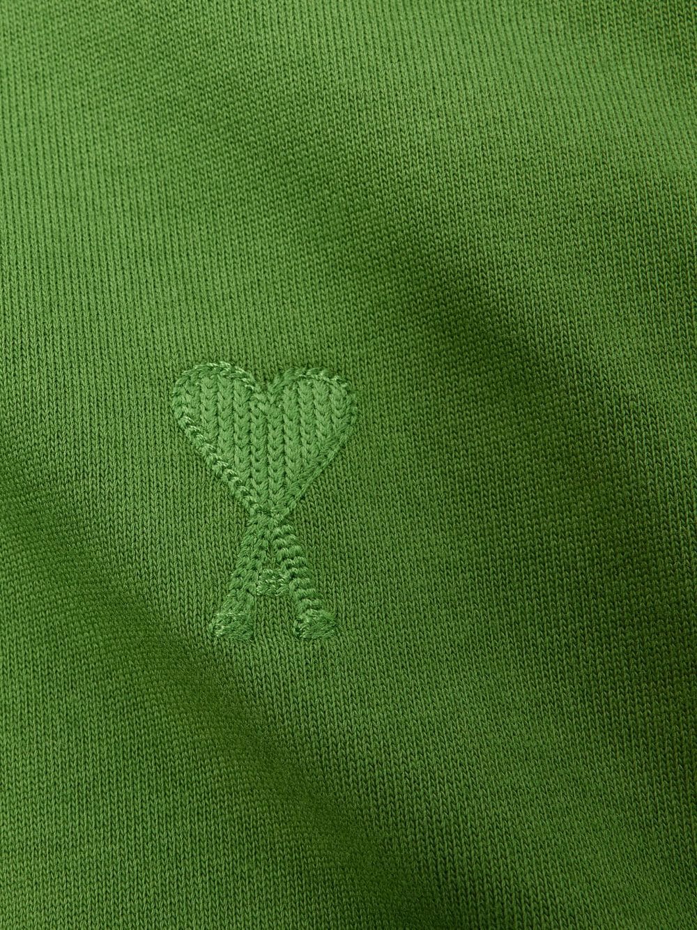 unisex green t-shirt, AMI Paris, luxury logo t-shirt, Ami de Coeur t-shirt, elegant t-shirt