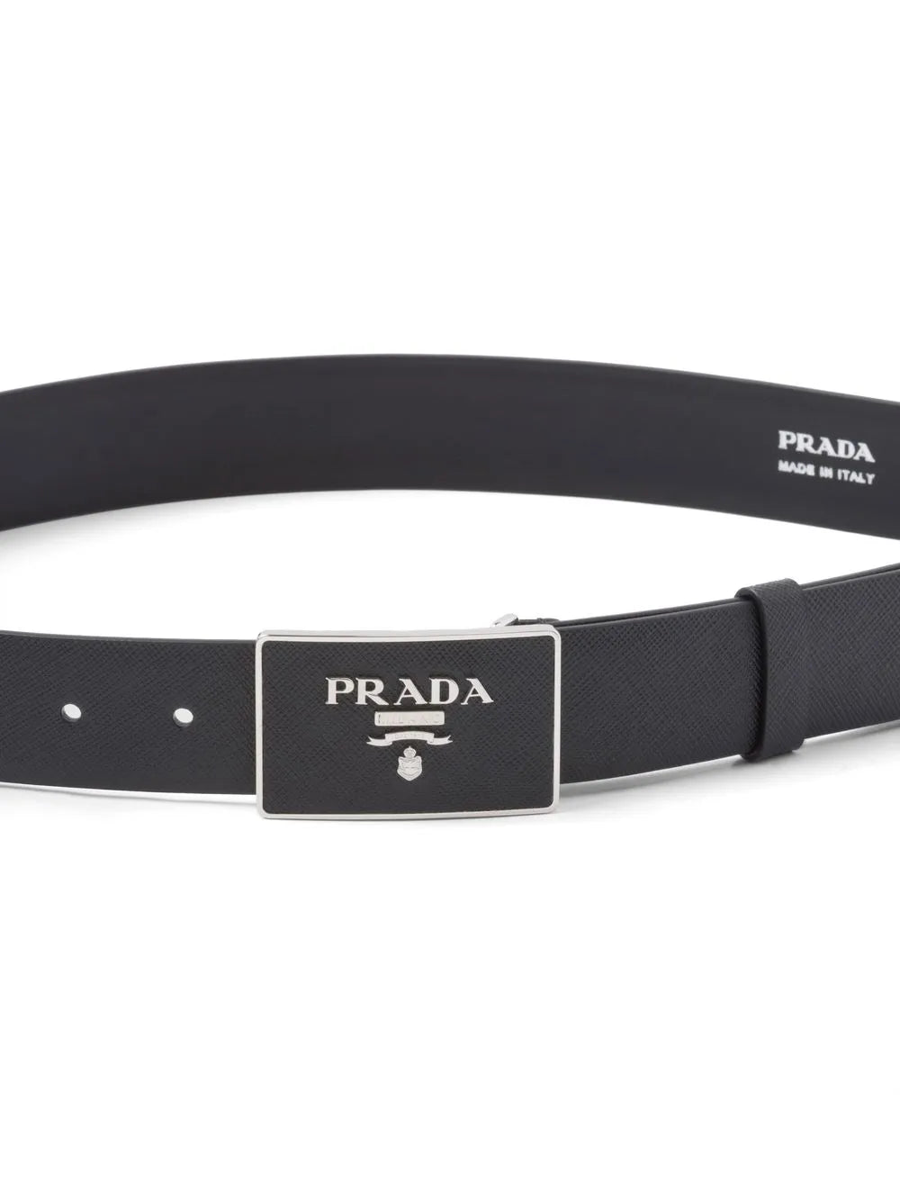 Prada belt, Saffiano leather belt, adjustable belt, calfskin accessory, luxury leather goods