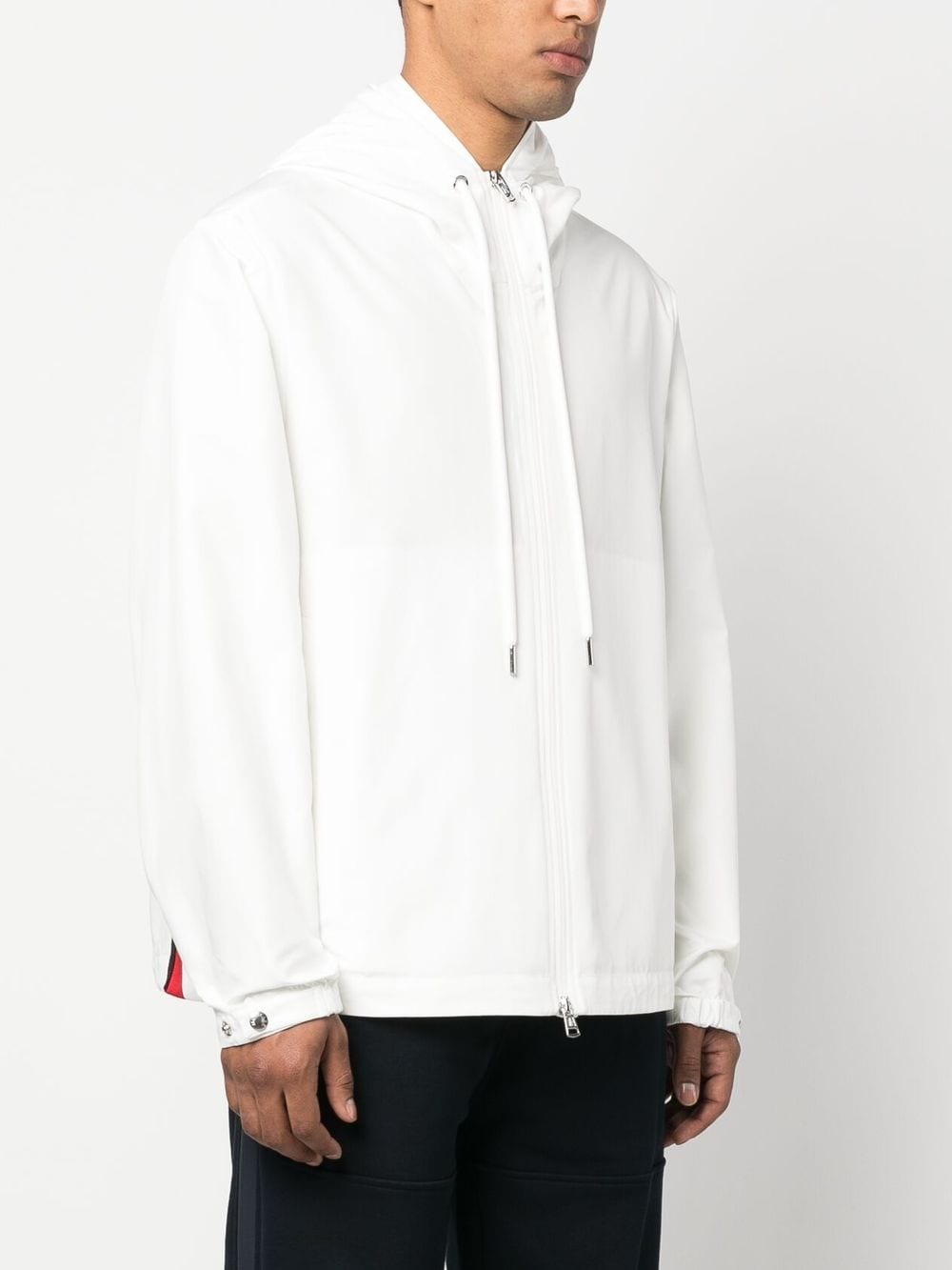 Moncler windbreaker, luxury men’s jacket, white windbreaker, high-end outerwear, Moncler Atria