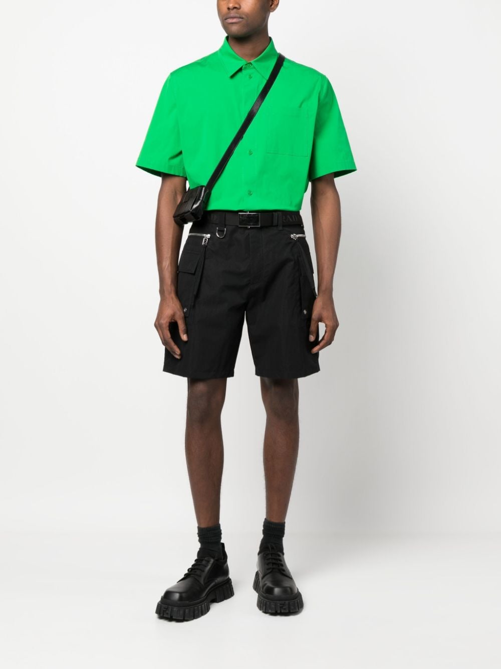 Fendi Bermuda Shorts, Black Bermuda Shorts, Luxury Men's Shorts, Designer Men's Shorts, High-End Men's Fashion