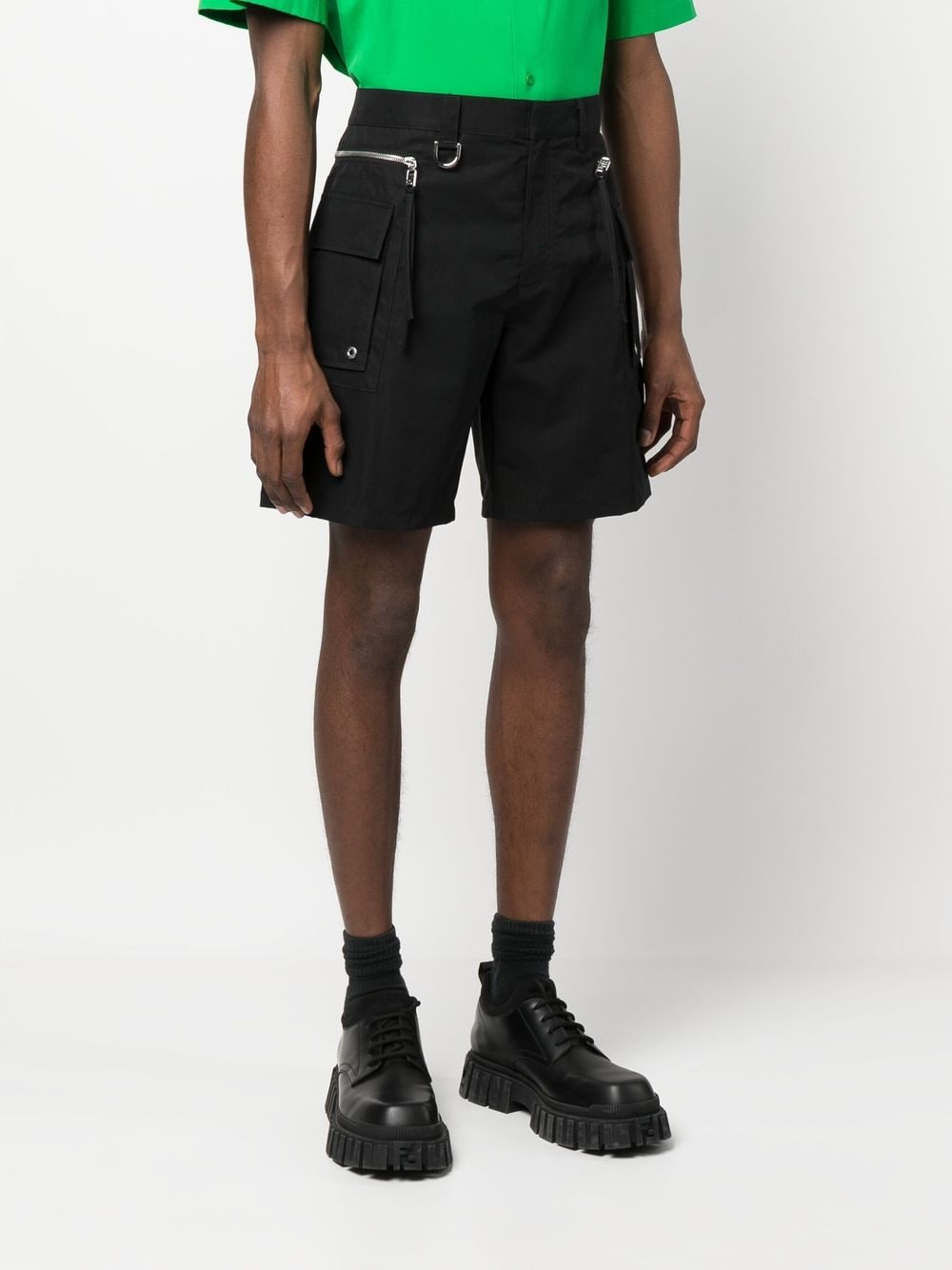 Fendi Bermuda Shorts, Black Bermuda Shorts, Luxury Men's Shorts, Designer Men's Shorts, High-End Men's Fashion