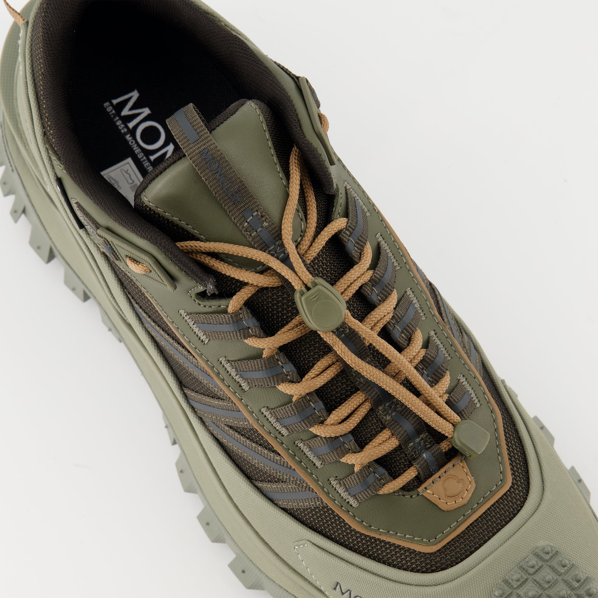 Moncler shoes, Trailgrip GTX khaki, premium footwear, stylish sneakers, men's casual shoes