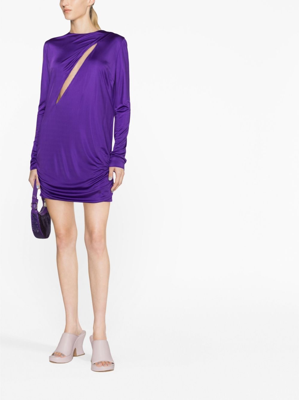 Versace, Violet Viscose Dress, Luxury Womenswear, Designer Dress, High-end Fashion