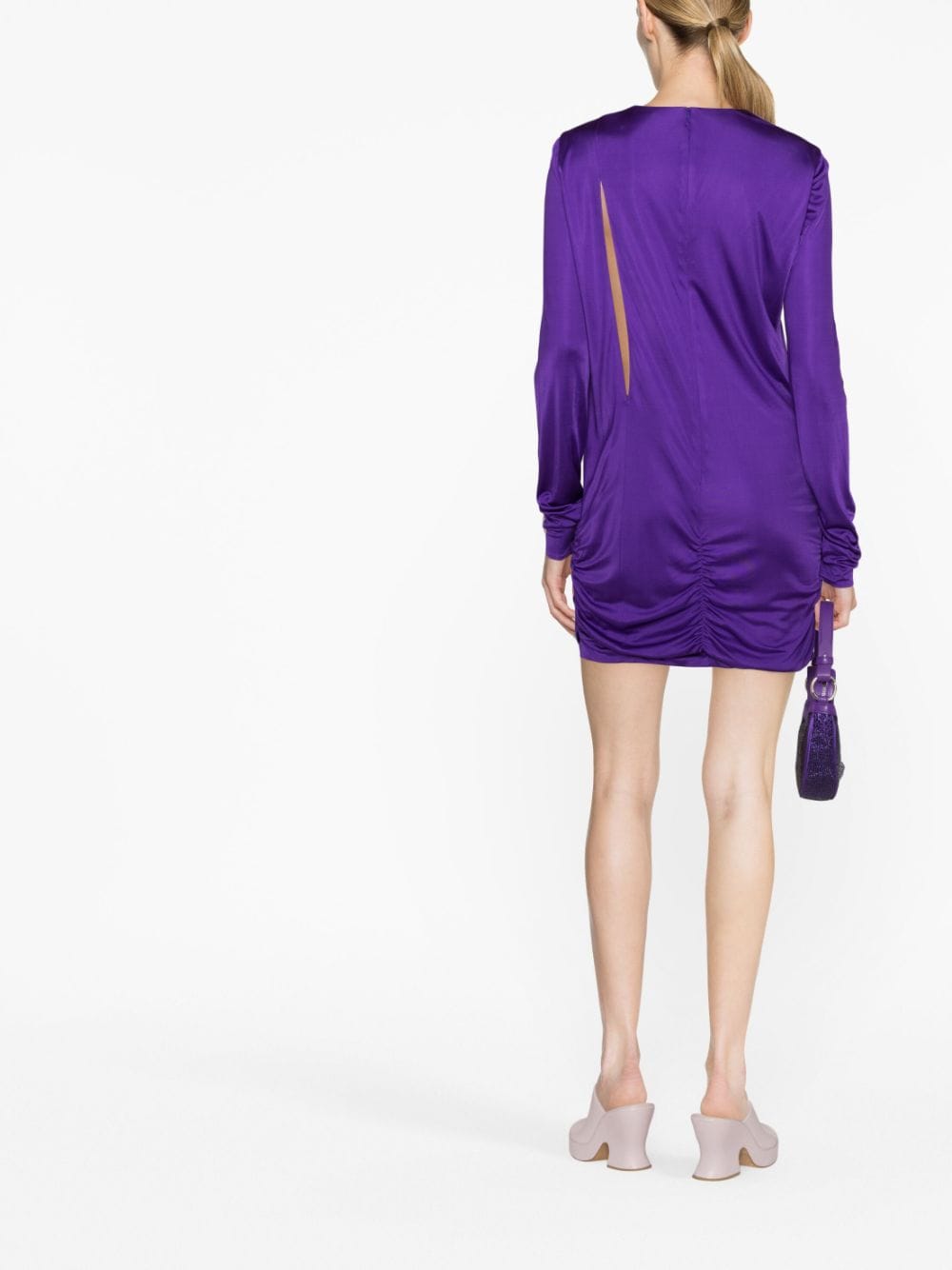 Versace, Violet Viscose Dress, Luxury Womenswear, Designer Dress, High-end Fashion