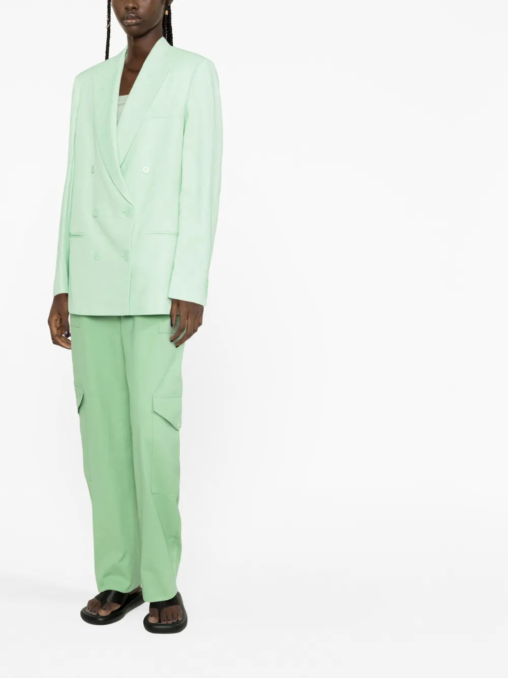 Stella McCartney, Aqua Green Blazer, Women's Luxury Blazer, High-end Fashion Blazer, Designer Blazer for Women