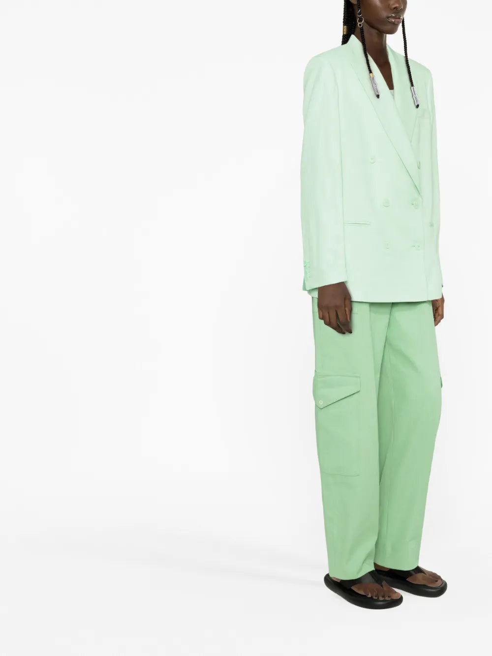 Stella McCartney, Aqua Green Blazer, Women's Luxury Blazer, High-end Fashion Blazer, Designer Blazer for Women