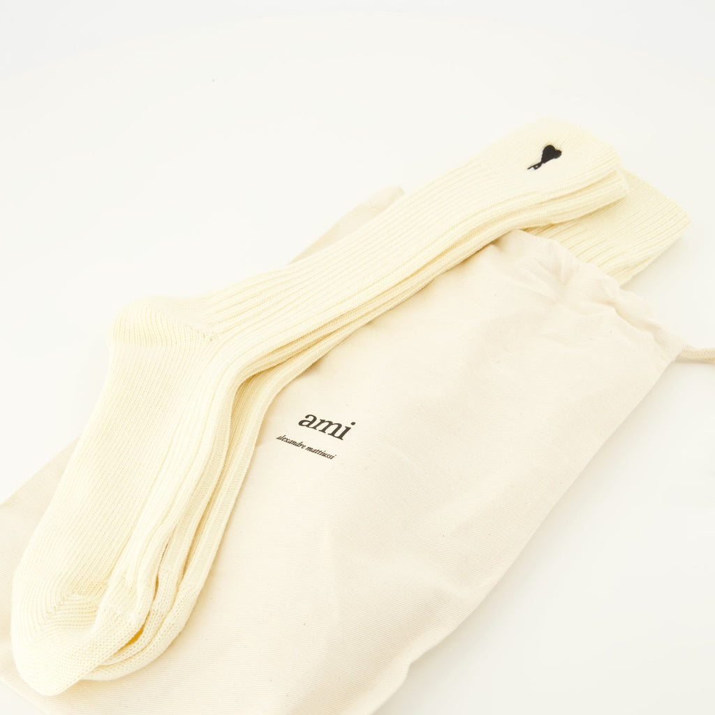 Ami de Coeur socks, unisex socks, cotton blend socks, Ami Paris accessories, fashion socks