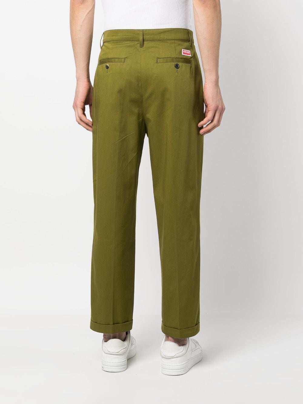 Kenzo, Women’s Chino Pants, Green Chino, Luxury Fashion, Elegant Trousers