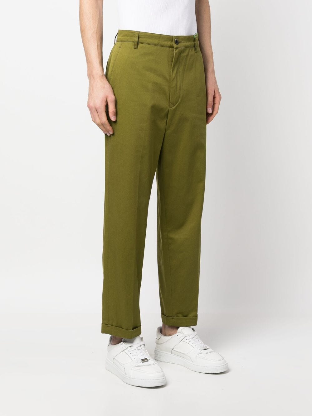 Kenzo, Women’s Chino Pants, Green Chino, Luxury Fashion, Elegant Trousers