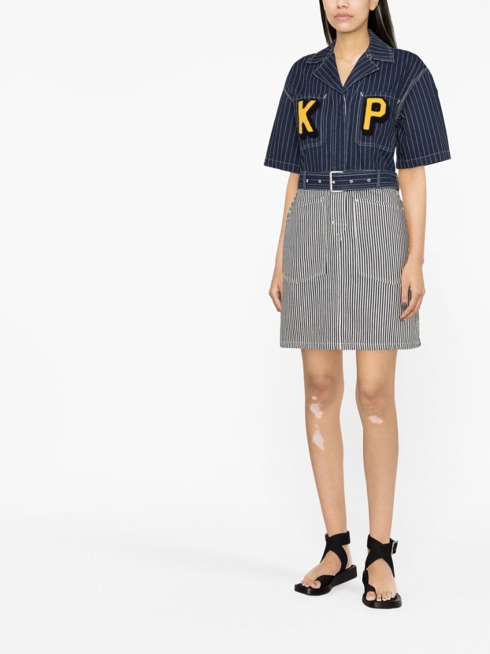 Kenzo, Bicolor Denim Dress, Luxury Women's Fashion, Designer Dress, High-End Denim