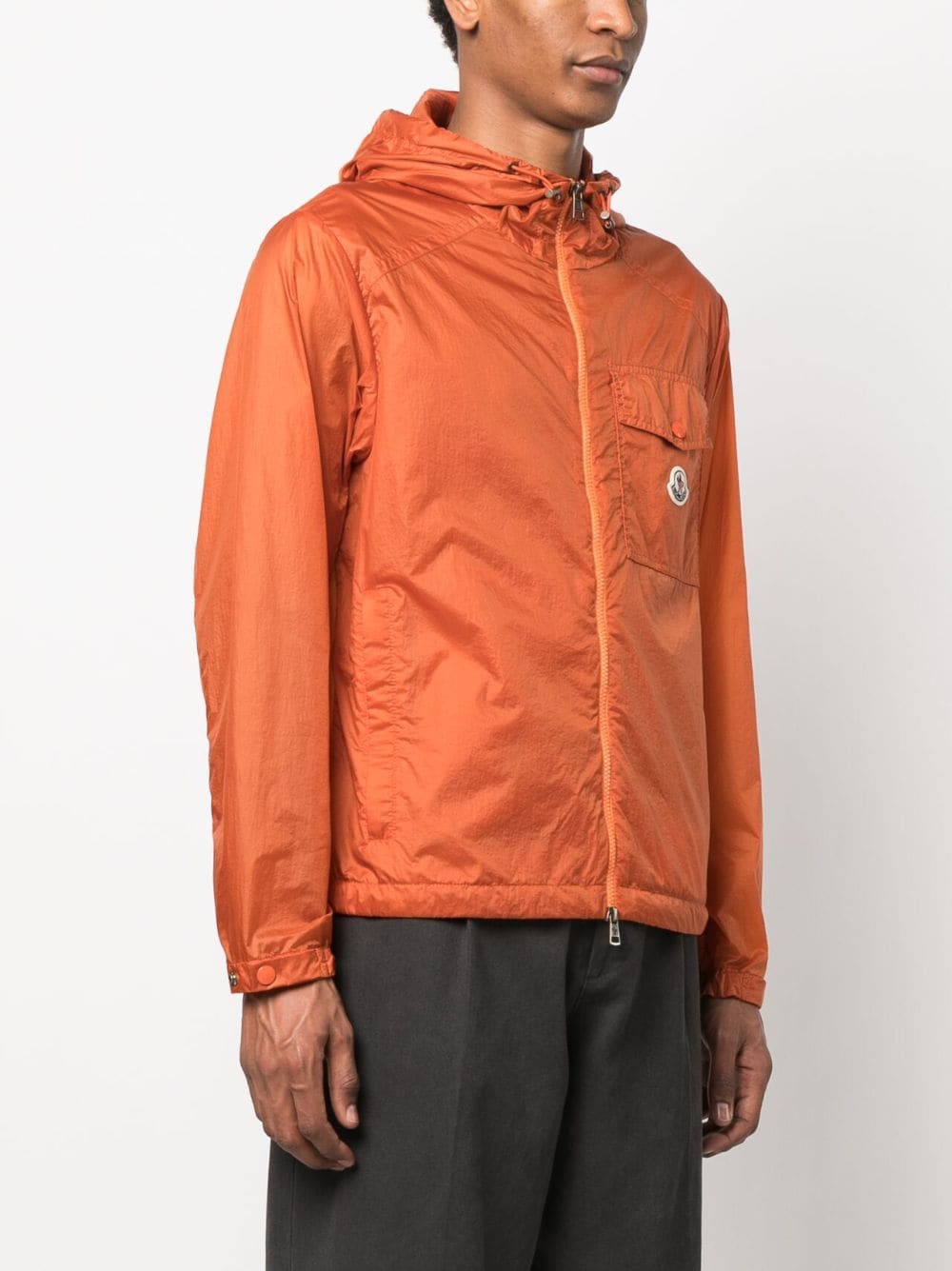 Moncler, Samakar jacket, luxury menswear, orange jacket, premium outerwear