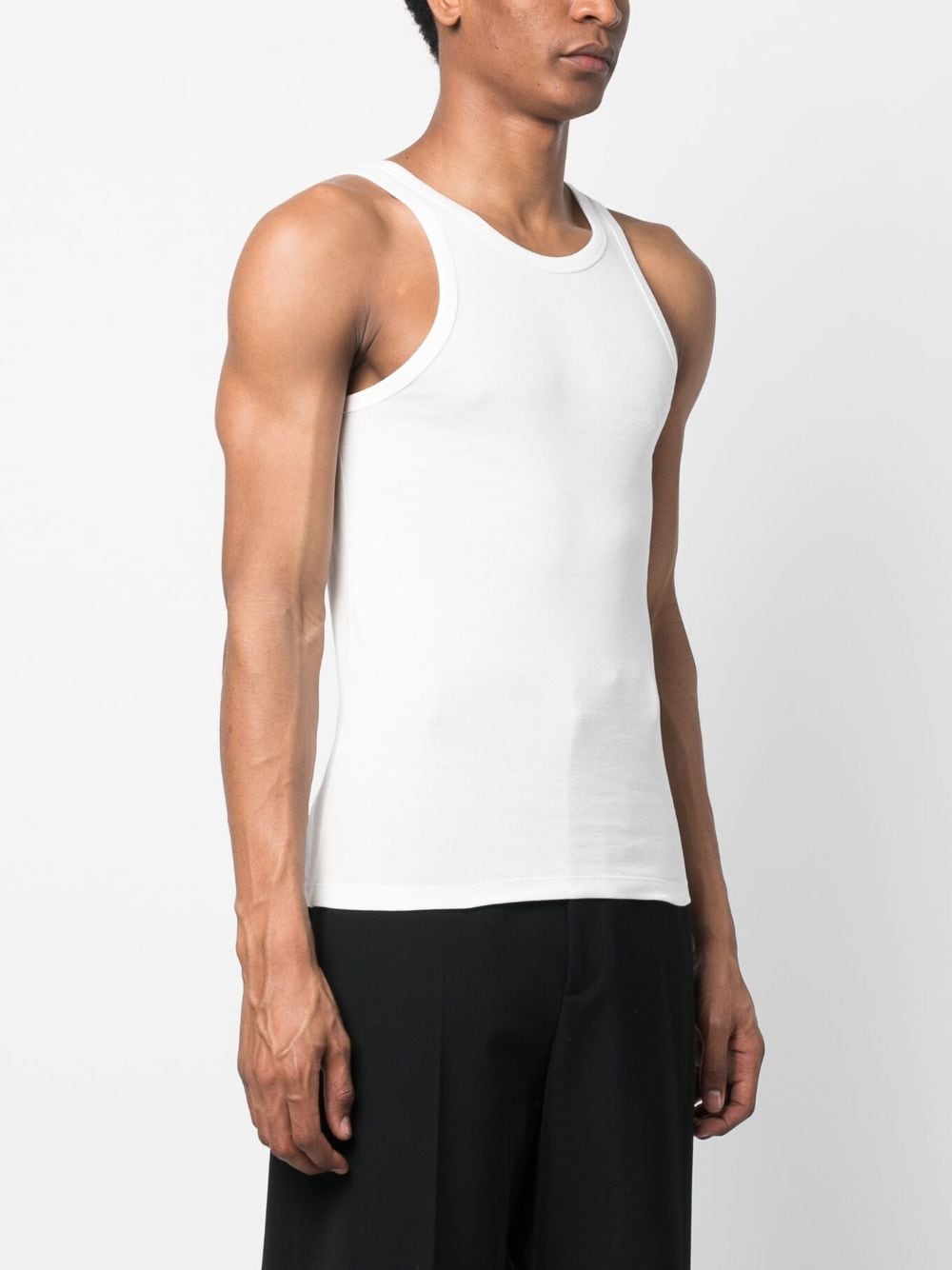 Saint Laurent, Classic White Tank Top, Men's Luxury Fashion, Premium Fabric Tank, Designer Menswear