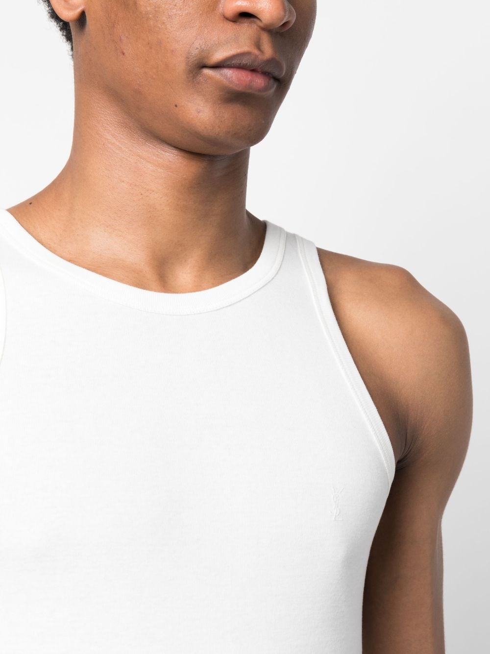 Saint Laurent, Classic White Tank Top, Men's Luxury Fashion, Premium Fabric Tank, Designer Menswear