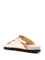 Palm Angels slides, gold logo slides, luxury women's footwear, designer slides, high-end fashion accessories