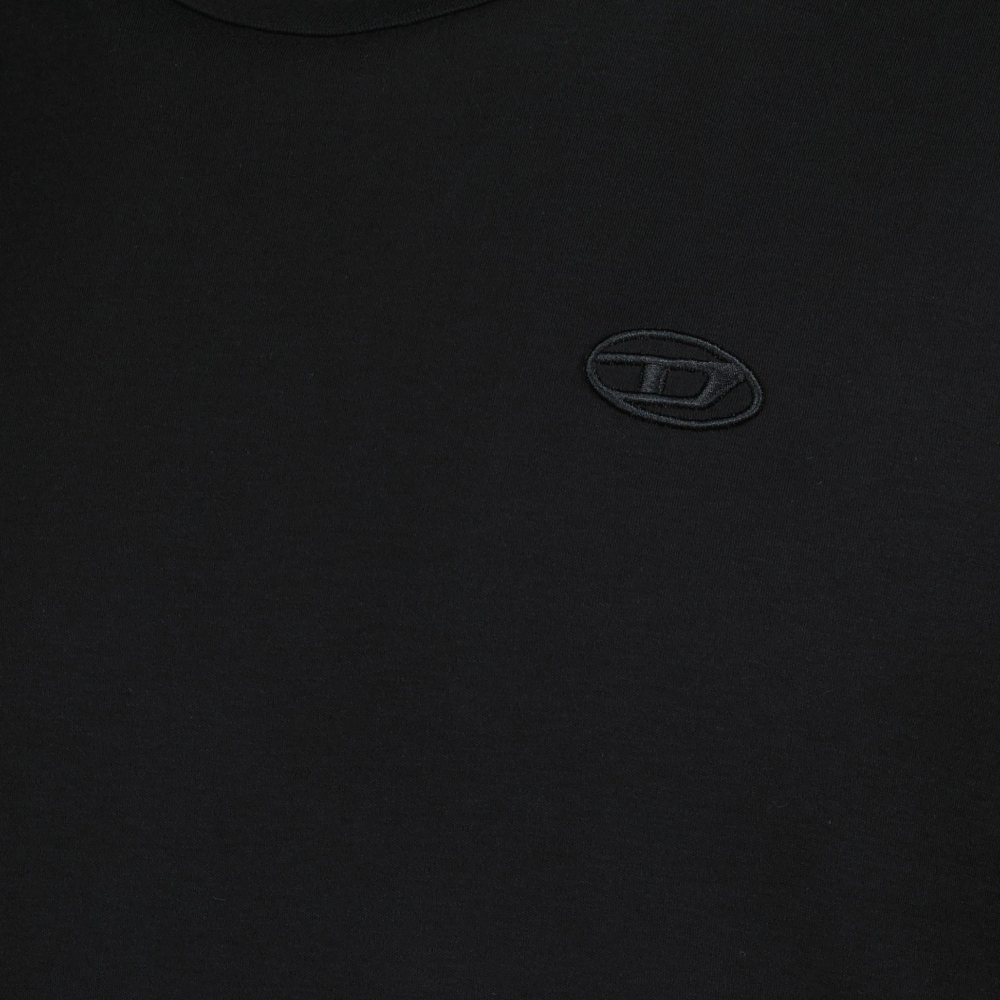 Diesel T-shirt, Black Tee, Cotton Elastane, Spring-Summer 2025, Embroidered Logo