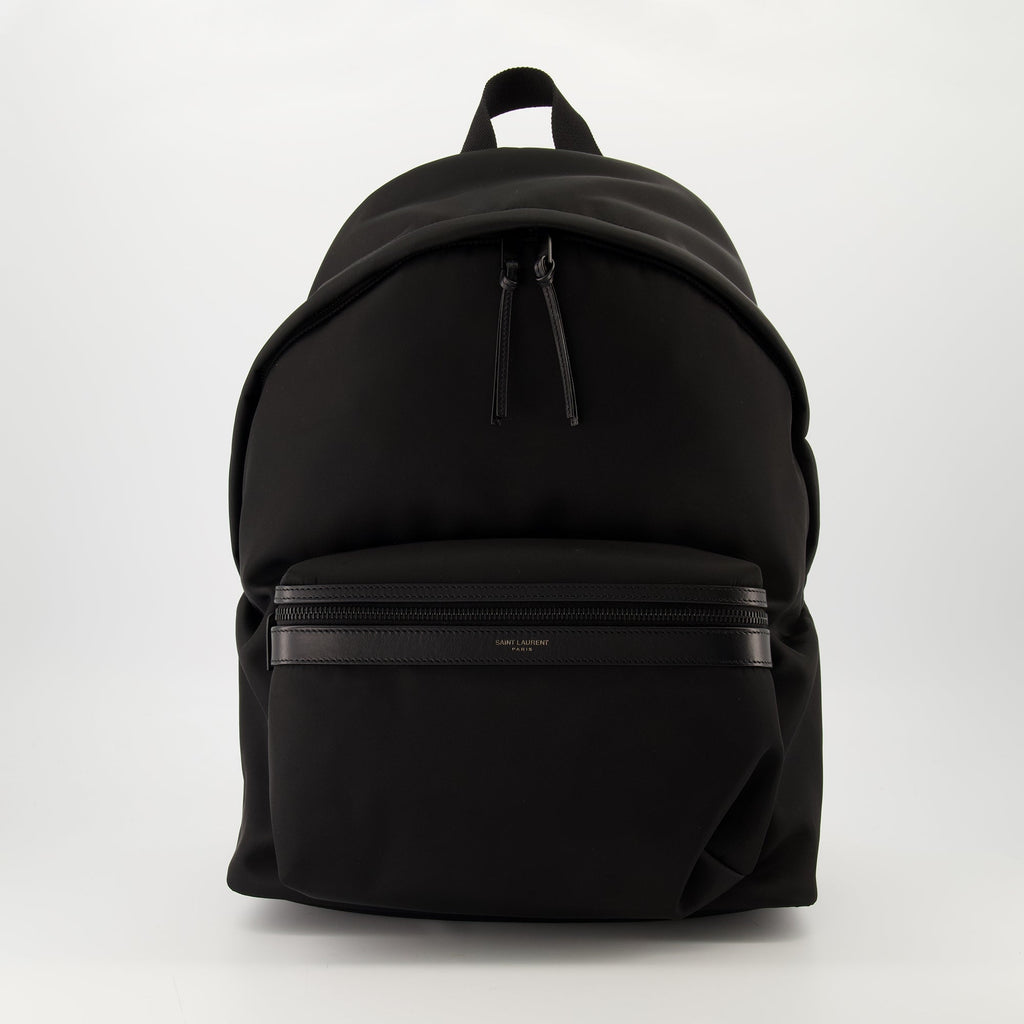 City Backpack, Saint Laurent, leather nylon backpack, adjustable straps, designer accessories