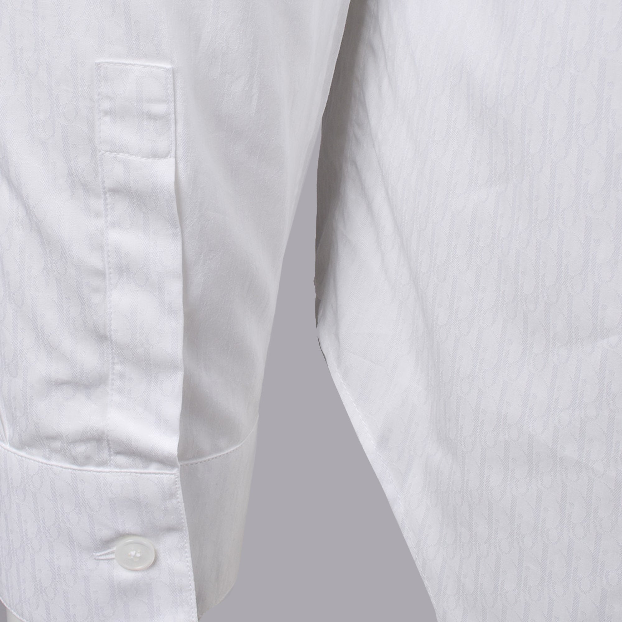 cotton shirt, classic collar shirt, Oblique print, long sleeve shirt, mother-of-pearl buttons