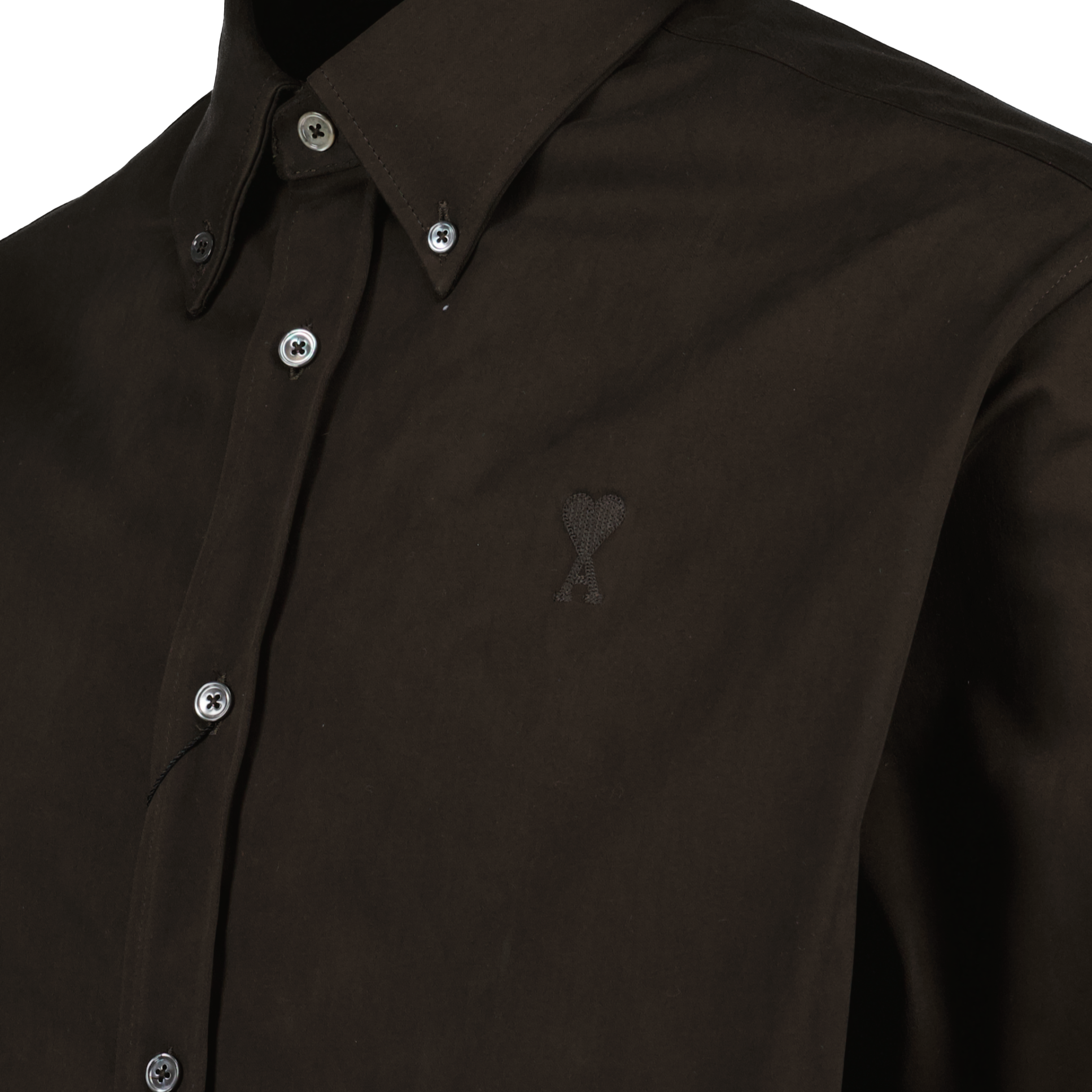 Classic Brown Shirt, AMI Paris, luxury men's shirts, Autumn-Winter 2024, high-quality cotton shirt