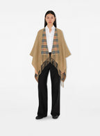 reversible wool cape, Burberry plaid cape, luxury outerwear, elegant cape, stylish layering piece